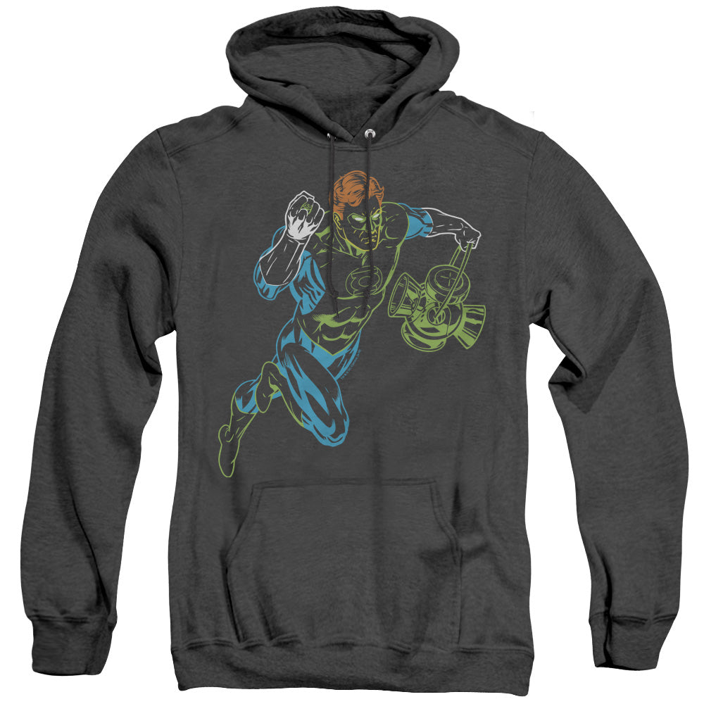 Gl Neon Lantern Mens Heather Hoodie Black Officially Licensed