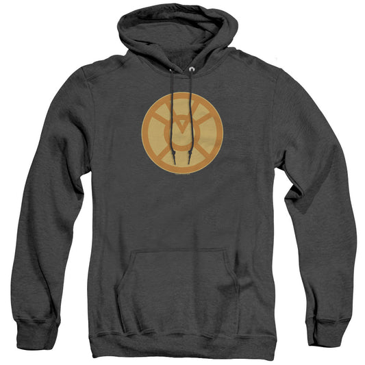 Green Lantern Orange Symbol Heather Mens Hoodie Black Officially Licensed