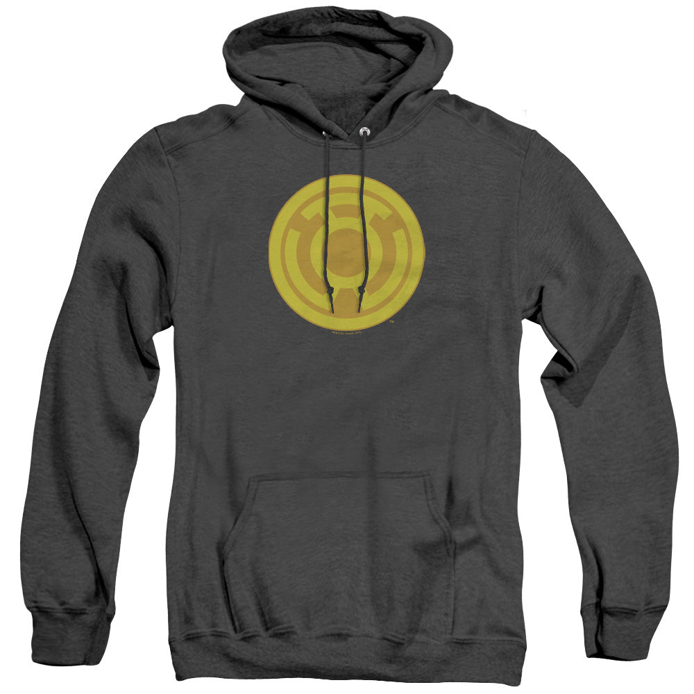Green Lantern Yellow Symbol Mens Heather Hoodie Black Officially Licensed