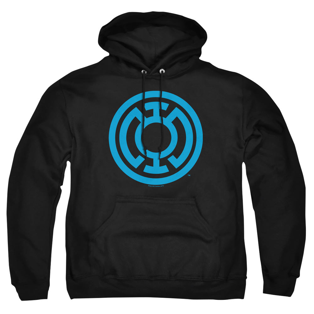 Green Lantern Lt Blue Emblem Mens Hoodie Black Officially Licensed