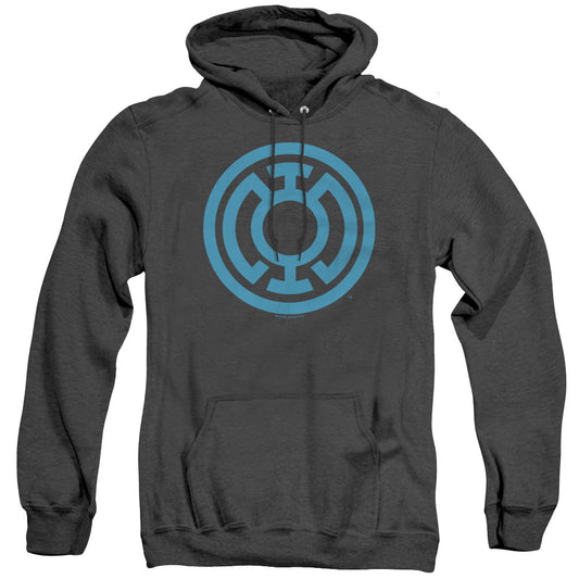 Green Lantern Lt Blue Emblem Heather Mens Hoodie Black Officially Licensed