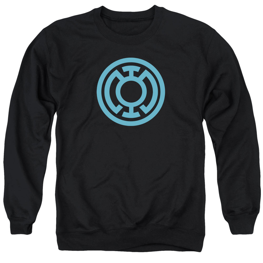 Green Lantern Lt Blue Emblem Mens Crewneck Sweatshirt Black