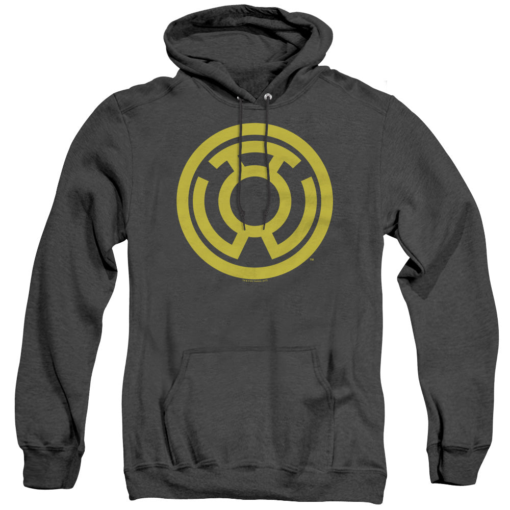 Green Lantern Yellow Emblem Mens Heather Hoodie Black Officially Licensed
