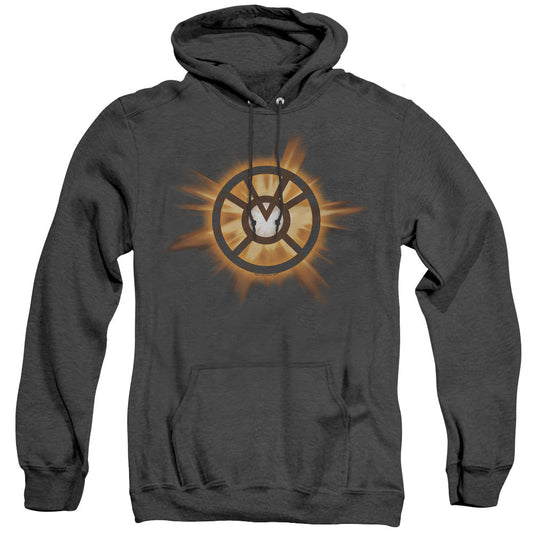 Green Lantern Orange Glow Mens Heather Hoodie Black Officially Licensed