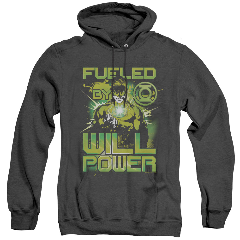 Green Lantern Fueled Heather Mens Hoodie Black Officially Licensed