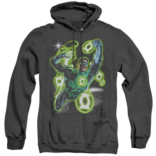 Green Lantern Earth Sector Heather Mens Hoodie Black Officially Licensed