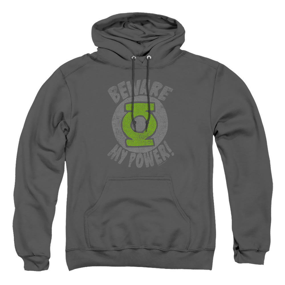 Green Lantern Beware Mens Hoodie Charcoal Officially Licensed
