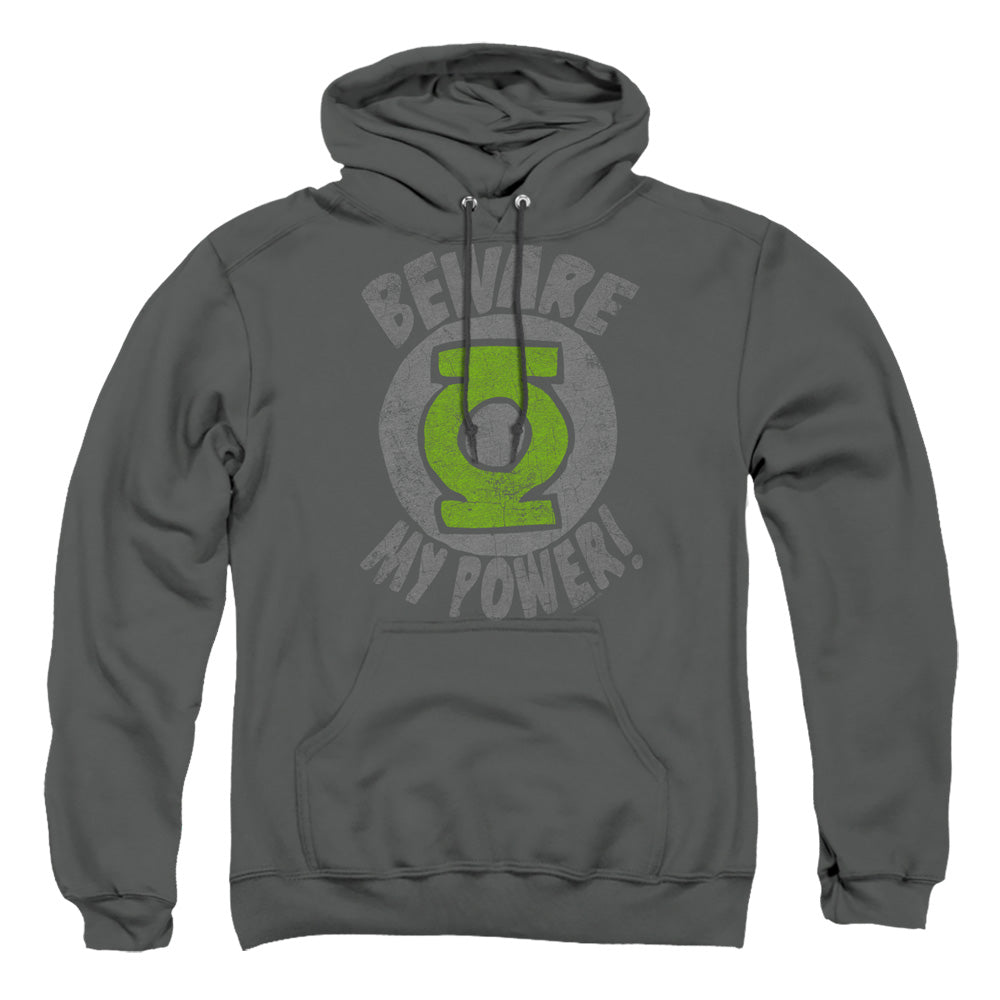 Green Lantern Beware Mens Hoodie Charcoal Officially Licensed
