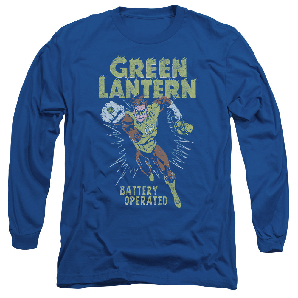 Green Lantern Fully Charged Mens Long Sleeve Shirt Royal Blue Officially Licensed