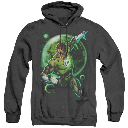 Green Lantern Galaxy Glow Heather Mens Hoodie Black Officially Licensed