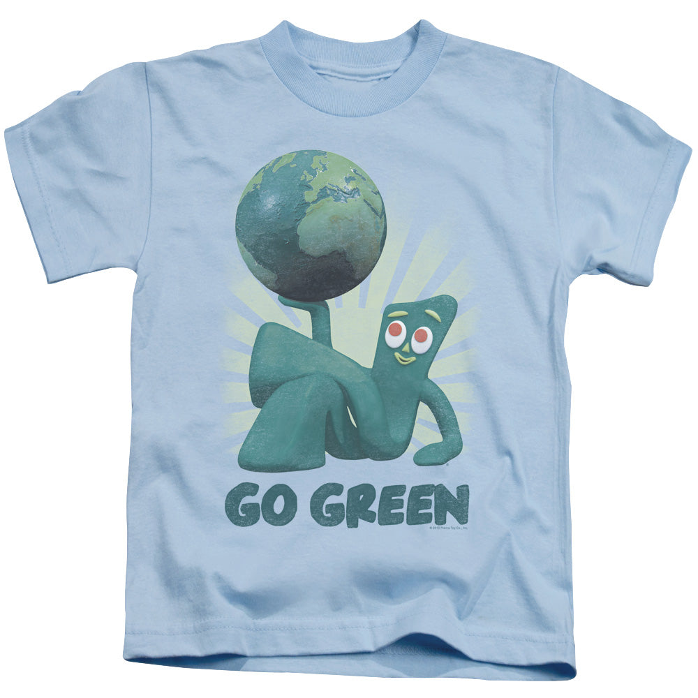 Gumby Go Green Juvenile Kids Youth T Shirt Light Blue
