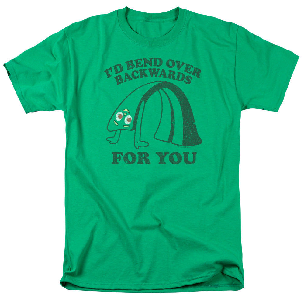 Gumby Bend Backwards Mens T Shirt Kelly Green Officially Licensed