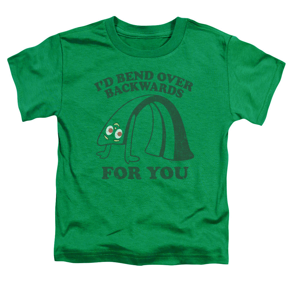 Gumby Bend Backwards Toddler Kids Youth T Shirt Kelly Green