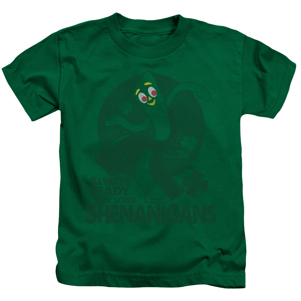 Gumby More Shenanigans Juvenile Kids Youth T Shirt Kelly Green