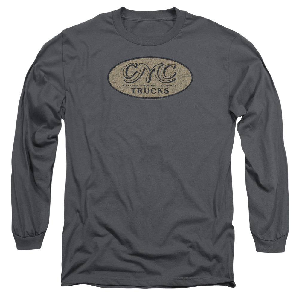 Gmc Vintage Oval Logo Mens Long Sleeve Shirt Charcoal Officially Licensed