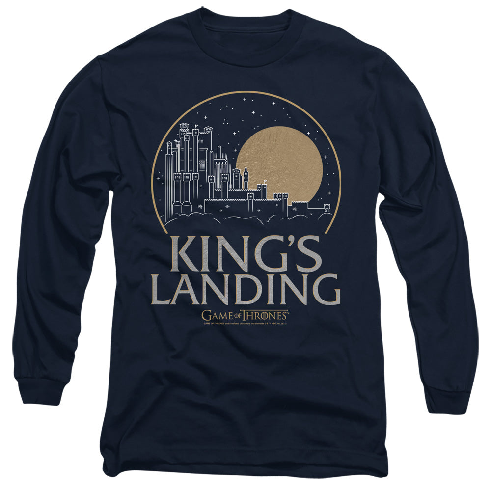 Game Of Thrones Kings Landing Mens Long Sleeve Shirt Navy Officially Licensed