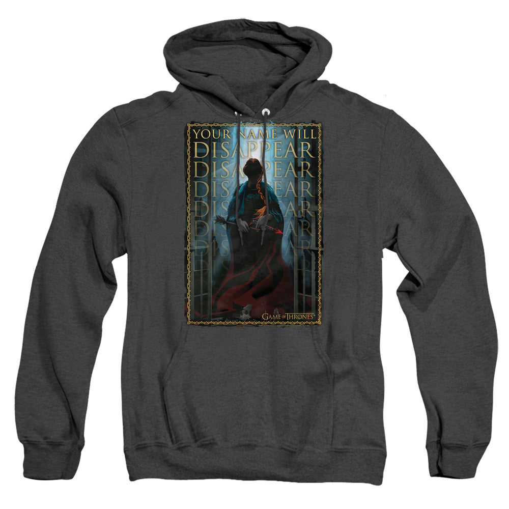 Game Of Thrones Your Name Will Disappear Mens Heather Hoodie Black Officially Licensed
