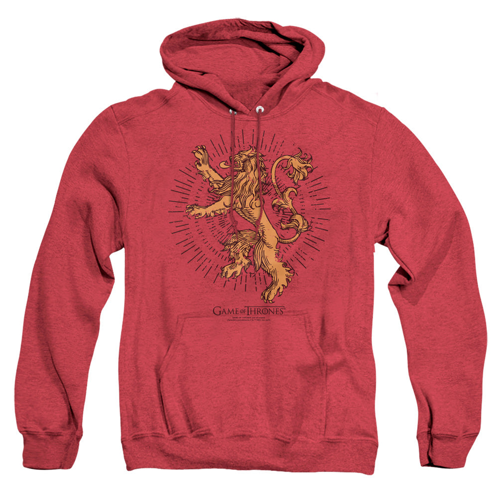 Game Of Thrones Lannister Burst Sigil Mens Heather Hoodie Red Officially Licensed