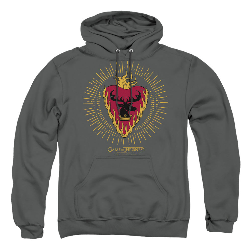 Game Of Thrones Stannis Baratheon Burst Sigils Mens Hoodie Charcoal Officially Licensed