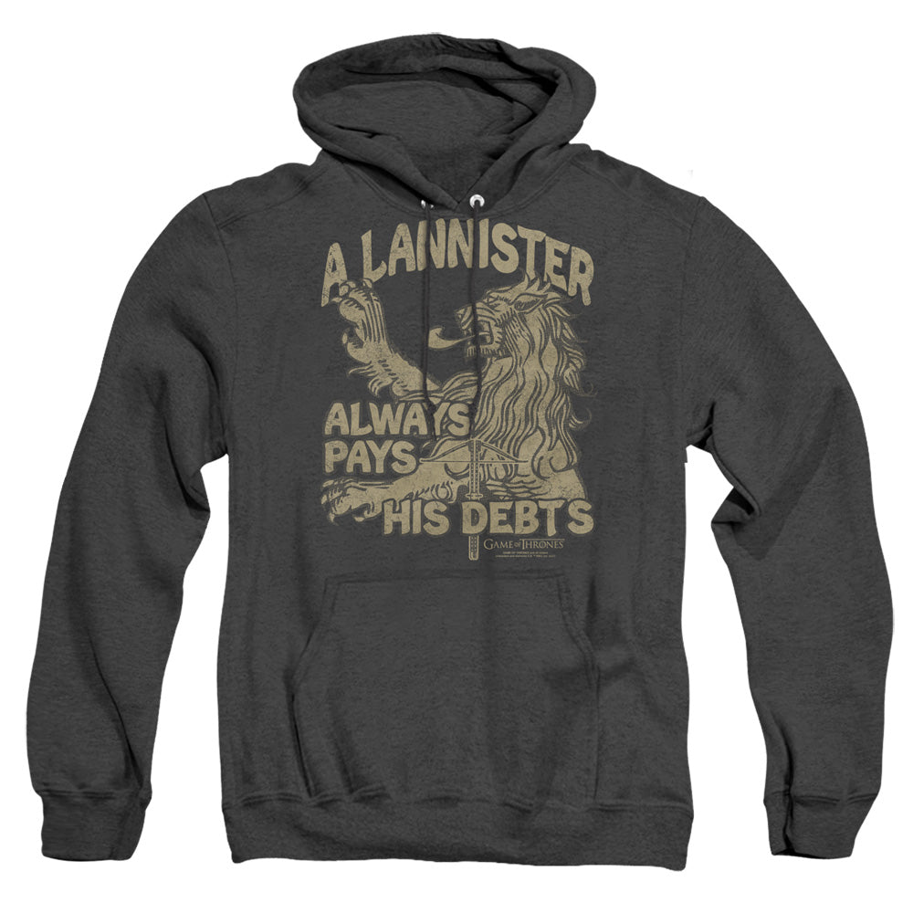 Game Of Thrones Debts Mens Heather Hoodie Black Officially Licensed