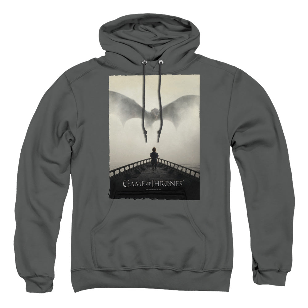 Game Of Thrones Dragon 2 Mens Hoodie Charcoal Officially Licensed