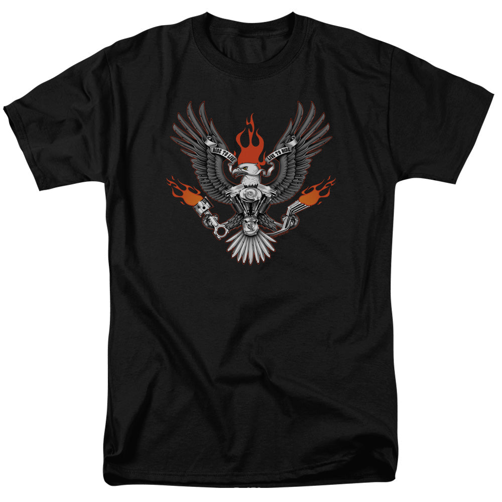 Biker Eagle Mens T Shirt Black Officially Licensed