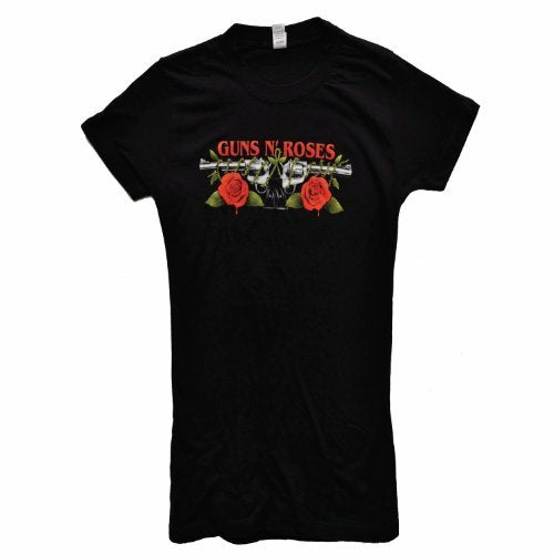 Guns N Roses Juniors Guns N' Roses: Roses And Pistols T-Shirt,Black,X-Large [T-Shirt] - Rock Band Apparel