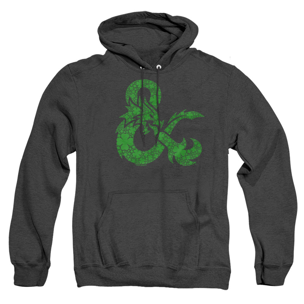 Dungeons And Dragons St. Patrick'S Day Shamrock Logo Mens Heather Hoodie Black Officially Licensed