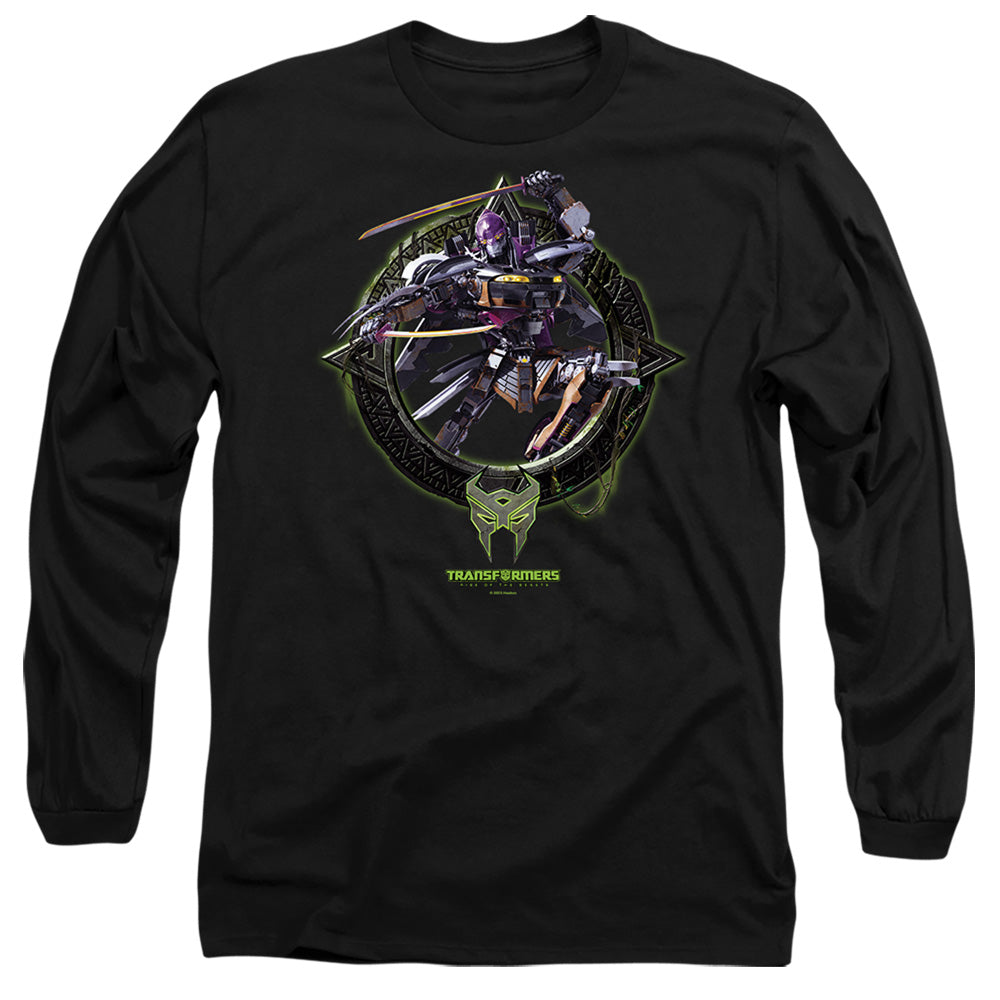 Transformers Nightbird Circle Frame Mens Long Sleeve Shirt Black Officially Licensed