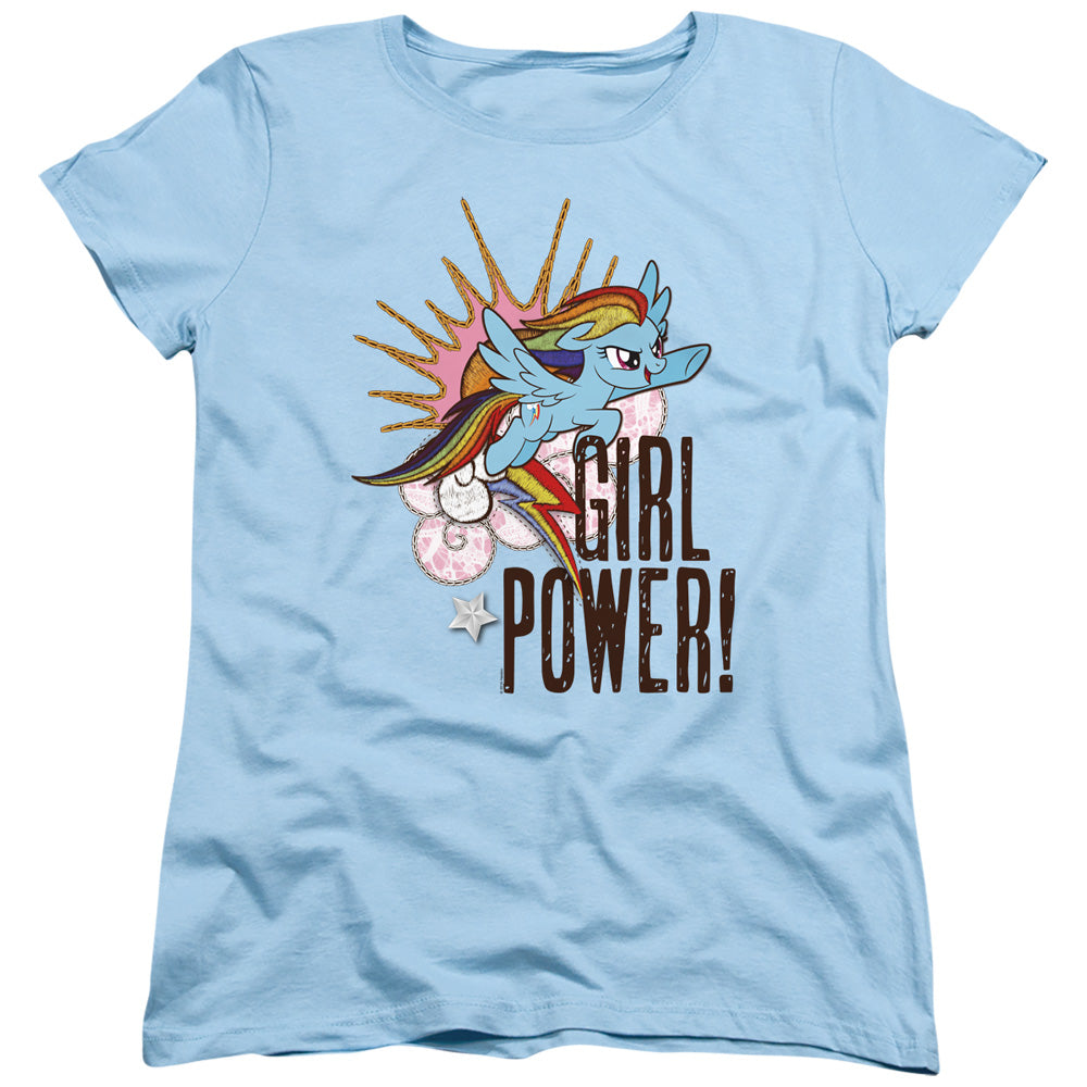 My Little Pony Tv Girl Power Womens T Shirt Light Blue Officially Licensed