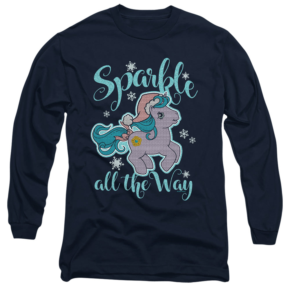 My Little Pony Retro Sparkle All the Way 2 Mens Long Sleeve Shirt Navy Blue Officially Licensed