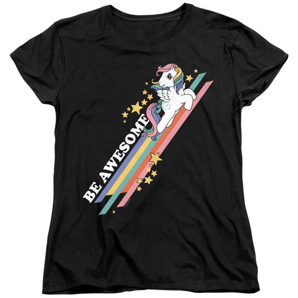 My Little Pony Retro Be Awesome Womens T Shirt Black Officially Licensed