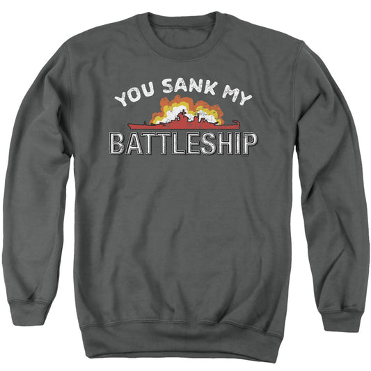 Battleship Sunk Mens Crewneck Sweatshirt Charcoal Officially Licensed