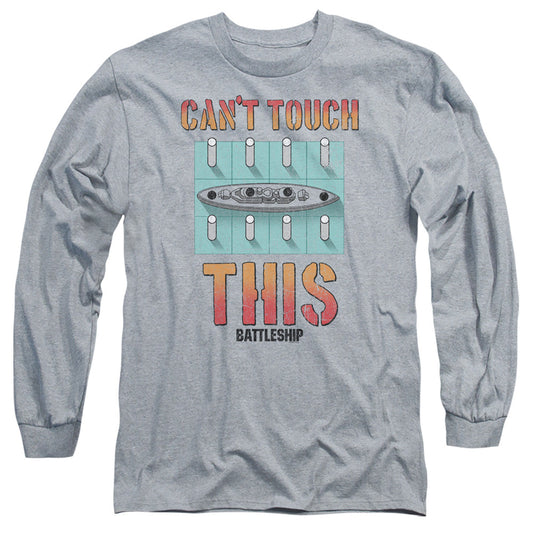 Battleship Cant Touch This Mens Long Sleeve Shirt Athletic Heather Officially Licensed