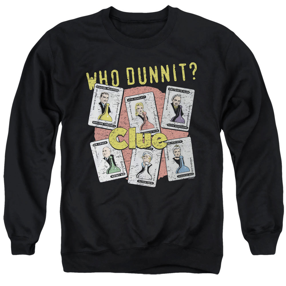 Clue Who Dunnit Mens Crewneck Sweatshirt Black Officially Licensed