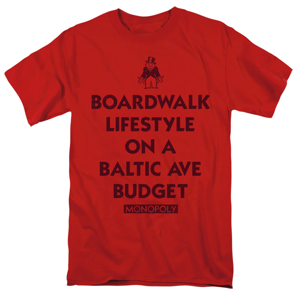 Monopoly Lifestyle Vs Budget Mens T Shirt Red Officially Licensed