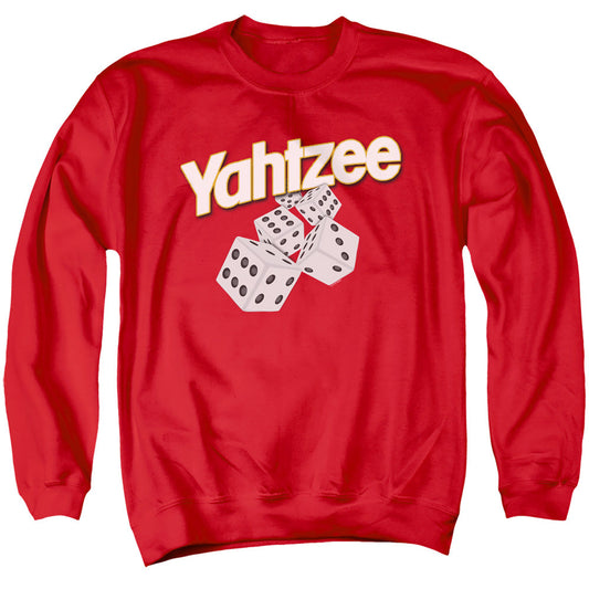 Yahtzee Tumbling Dice Mens Crewneck Sweatshirt Red Officially Licensed