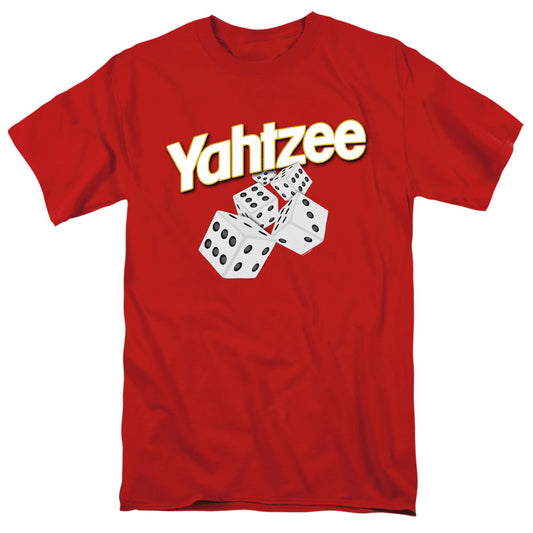 Yahtzee Tumbling Dice Mens T Shirt Red Officially Licensed