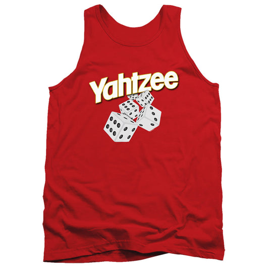 Yahtzee Tumbling Dice Mens Tank Top Shirt Red Officially Licensed