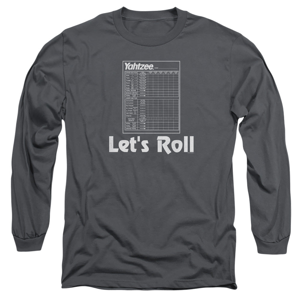 Yahtzee Lets Roll Mens Long Sleeve Shirt Charcoal Officially Licensed