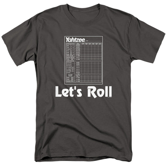 Yahtzee Lets Roll Mens T Shirt Charcoal Officially Licensed