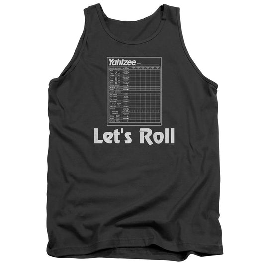 Yahtzee Lets Roll Mens Tank Top Shirt Charcoal Officially Licensed