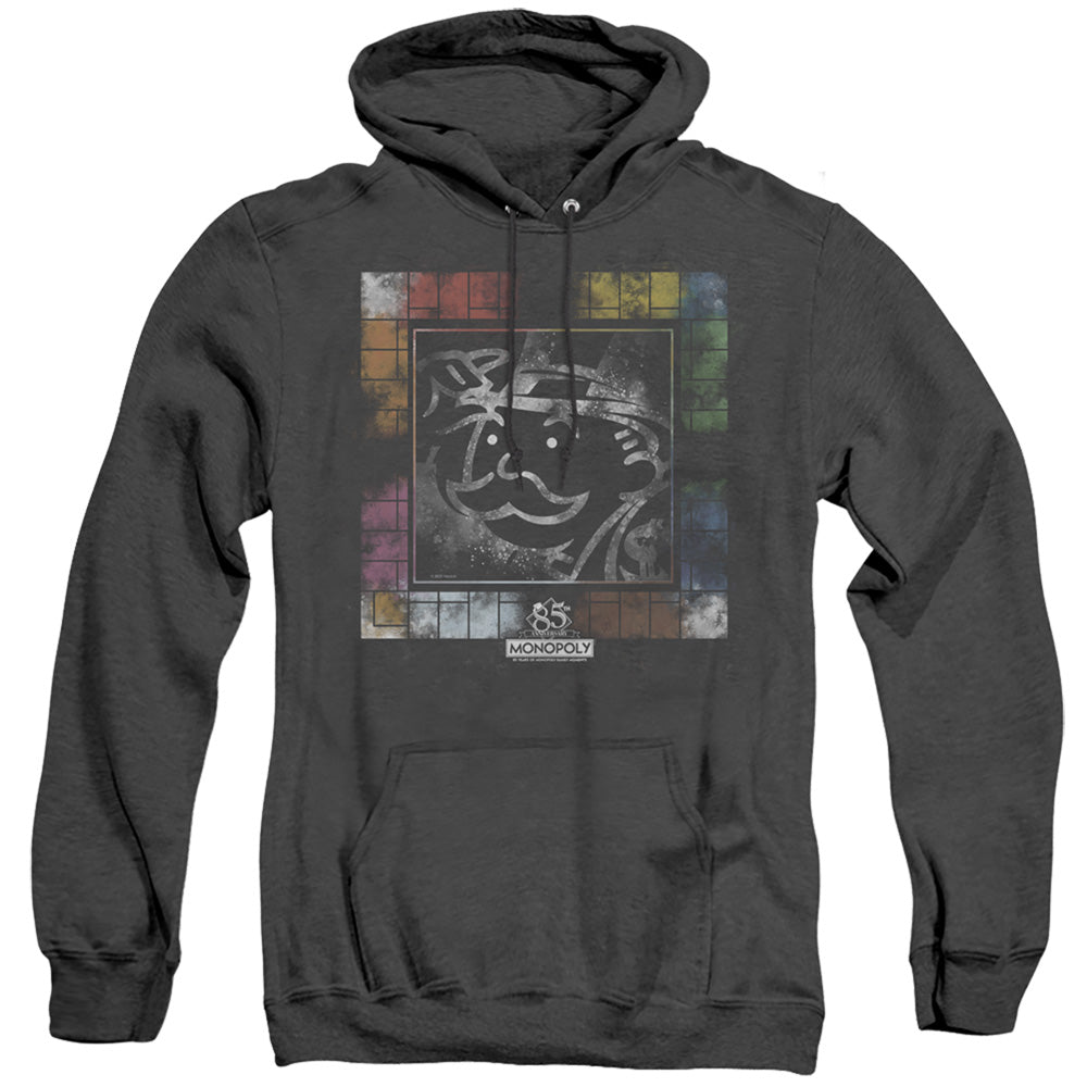 Monopoly Dusty Game Board Mens Heather Hoodie Black Officially Licensed