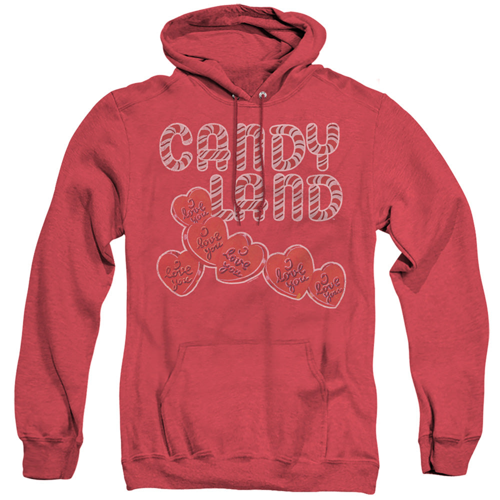 Candy Land I Love You Mens Heather Hoodie Red Officially Licensed