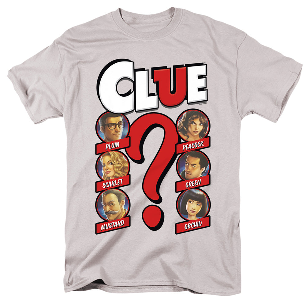 Clue Modern Whodunnit Mens T Shirt Silver Officially Licensed
