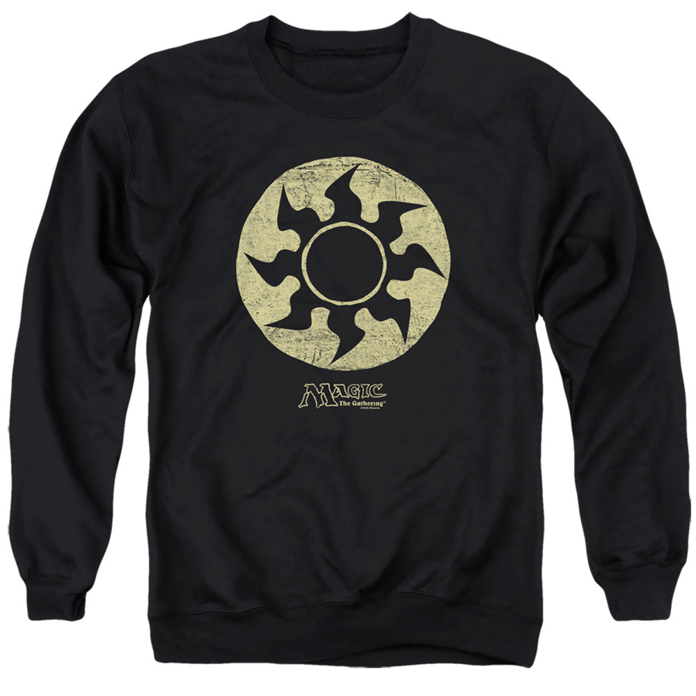 Magic The Gathering White Symbol Mens Crewneck Sweatshirt Black Officially Licensed