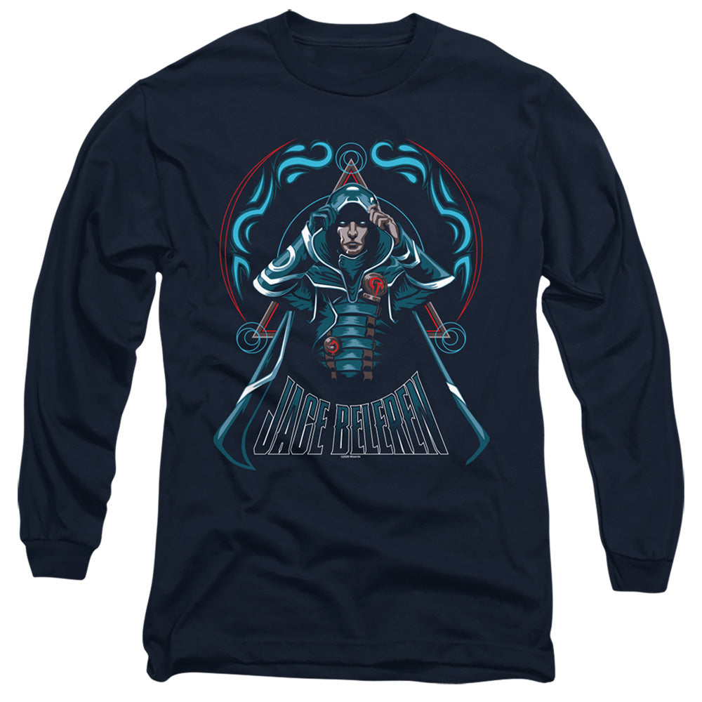 Magic The Gathering Jace Mens Long Sleeve Shirt Navy Officially Licensed