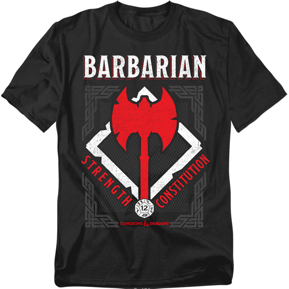 Dungeons And Dragons Barbarian Mens T Shirt Black Officially Licensed