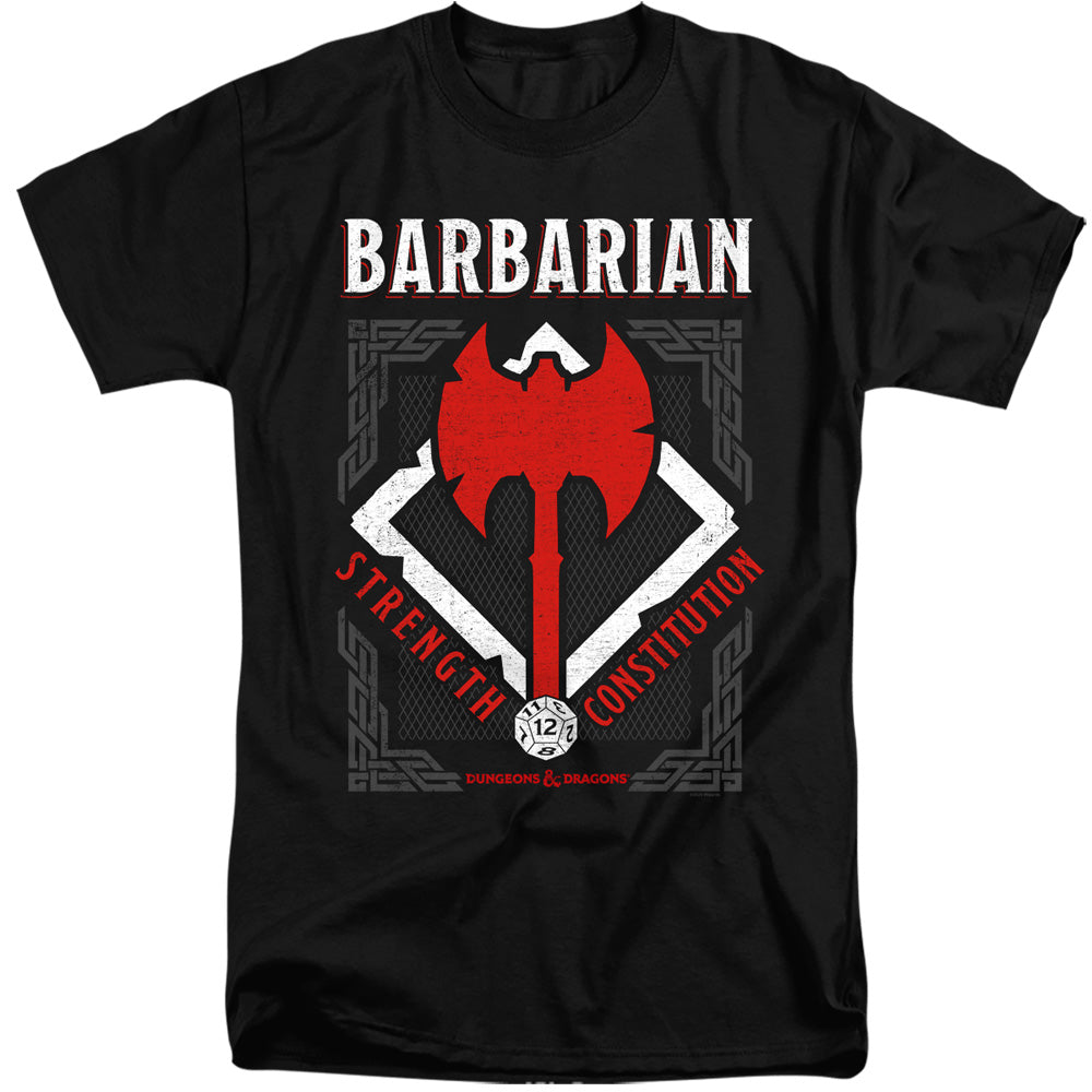Dungeons And Dragons Barbarian Mens Tall T Shirt Black Officially Licensed