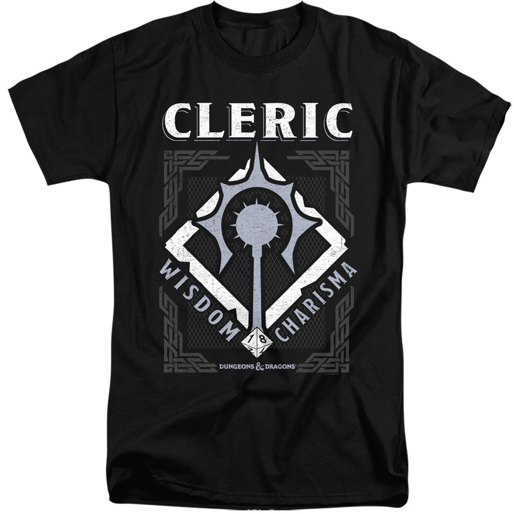 Dungeons And Dragons Cleric Mens Tall T Shirt Black Officially Licensed